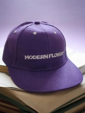 💜 Modern Flower Purple Embroidered "Dad Hat" Baseball Cap
